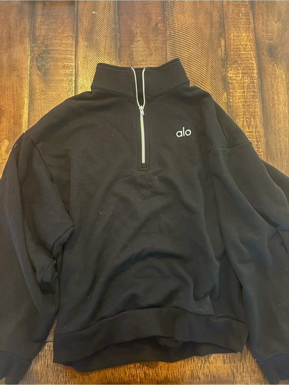 ALO Yoga Men's Black Half-Zip Pullover Sweater